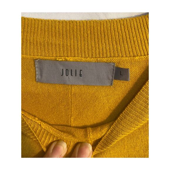 Jolie Womens Large Soft Cashmere Blend Sweater Mustard Yellow - Picture 4 of 5